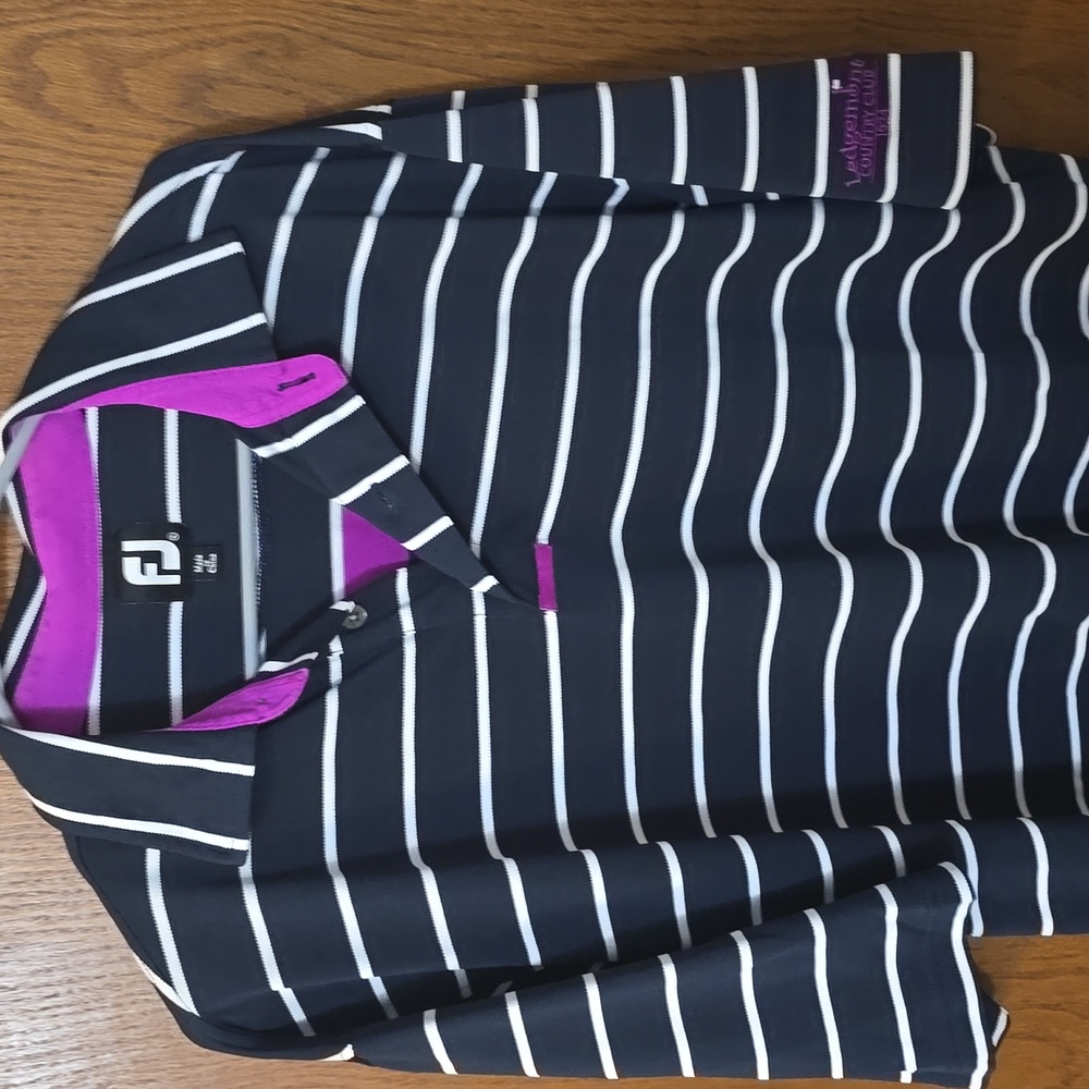 FootJoy Navy Blue Striped XL Polo